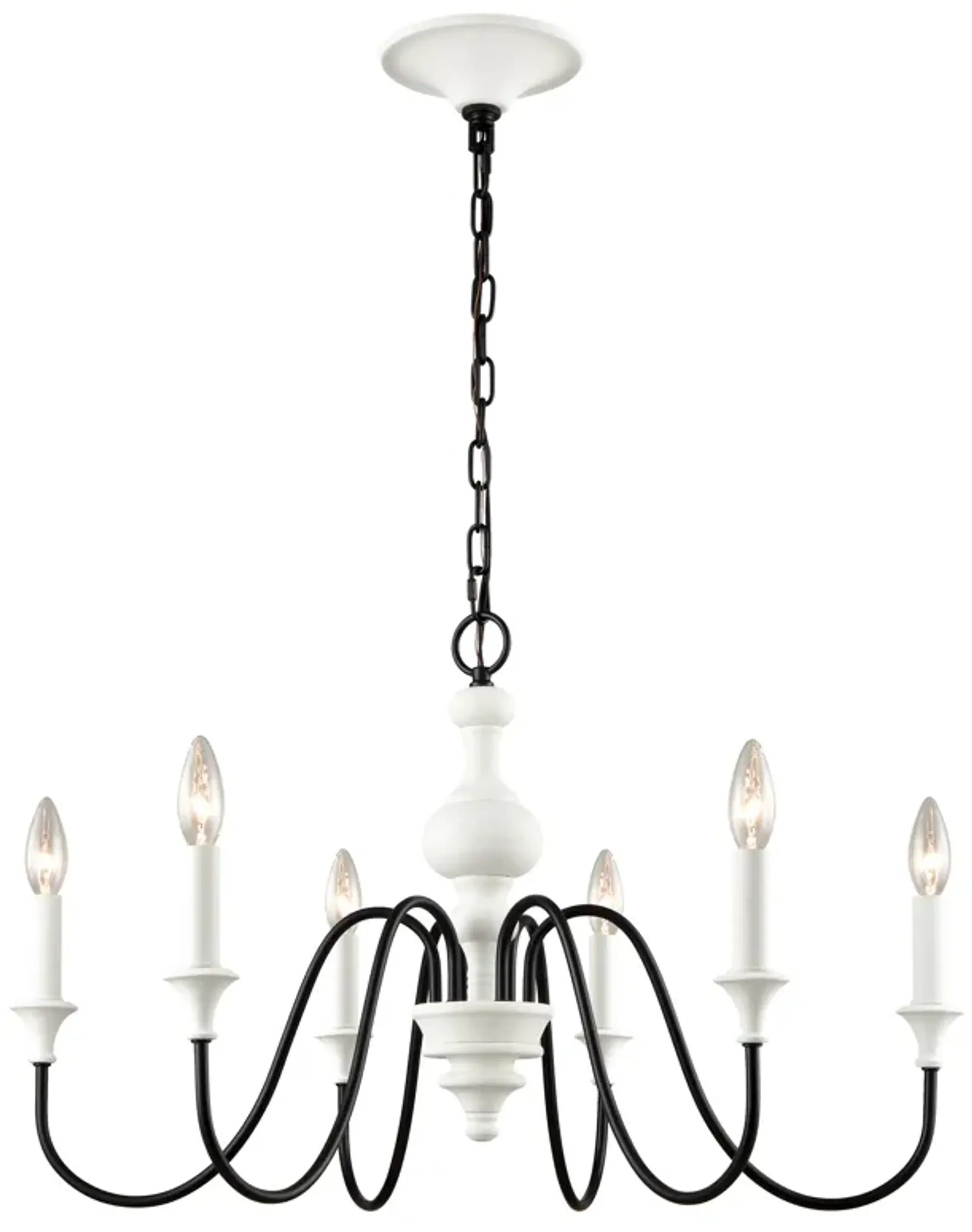 Val de Loire 28" Wide 6-Light Chandelier - White