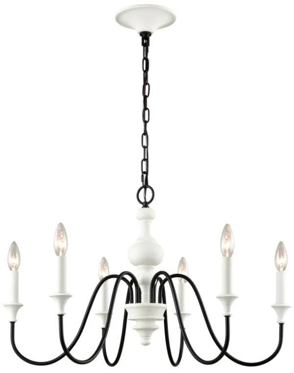 Val de Loire 28" Wide 6-Light Chandelier - White