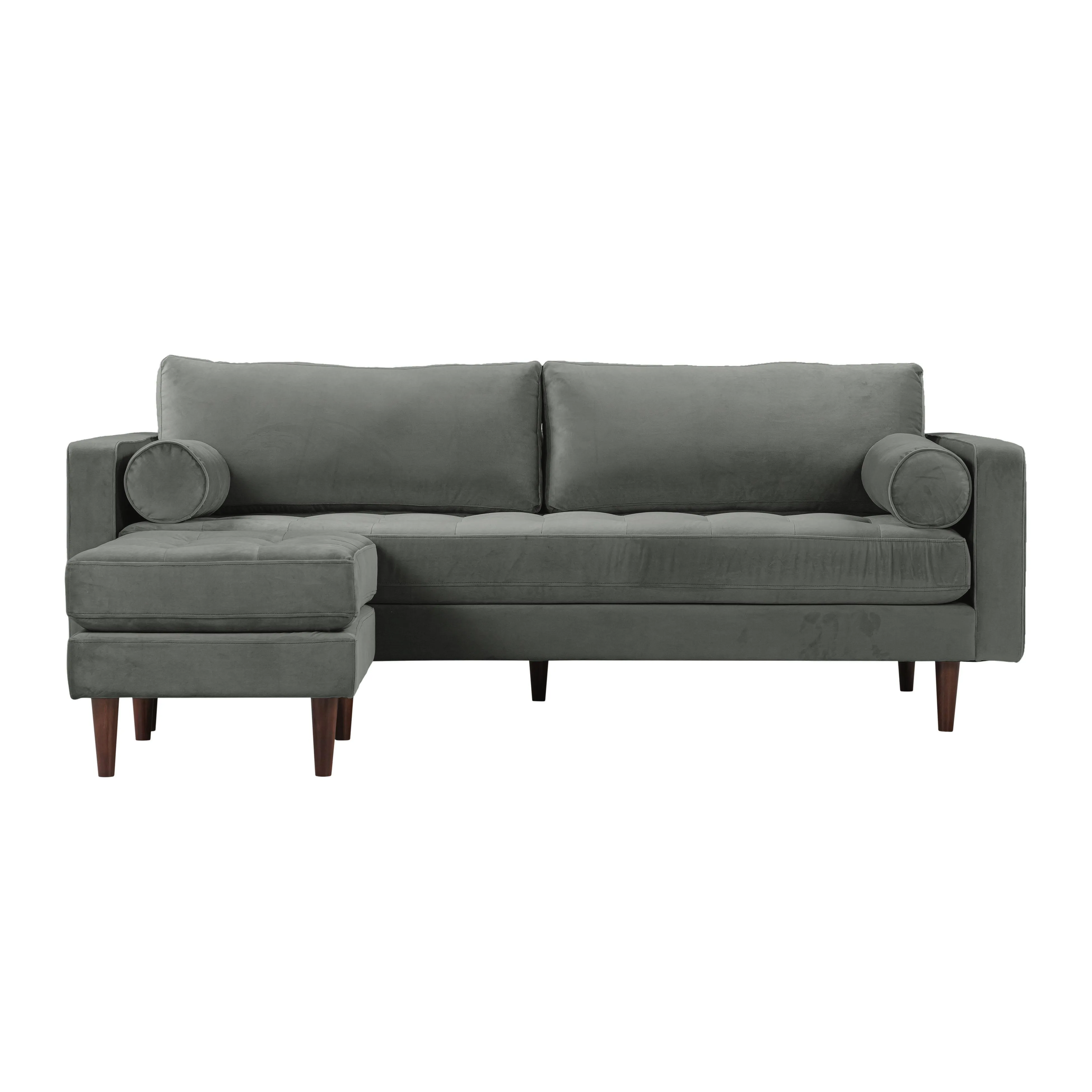 Cave Ash Gray Velvet Sectional