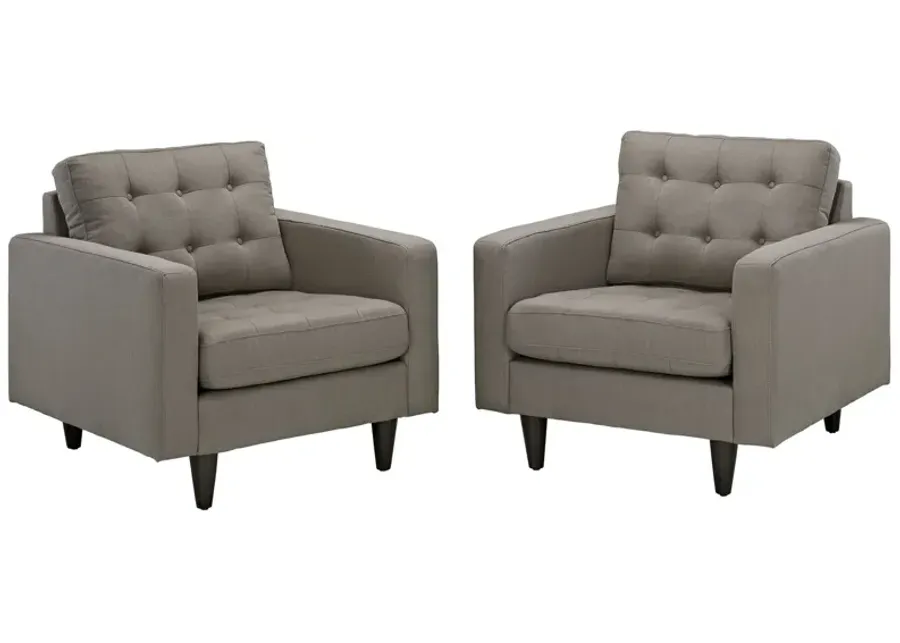 Empress Armchair Upholstered Fabric Set of 2