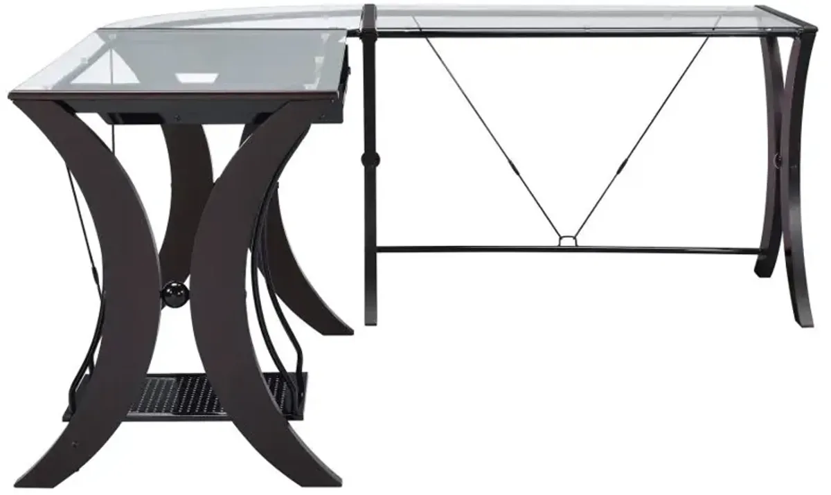 Monterey 3-piece L-shaped Computer Desk Set Cappuccino