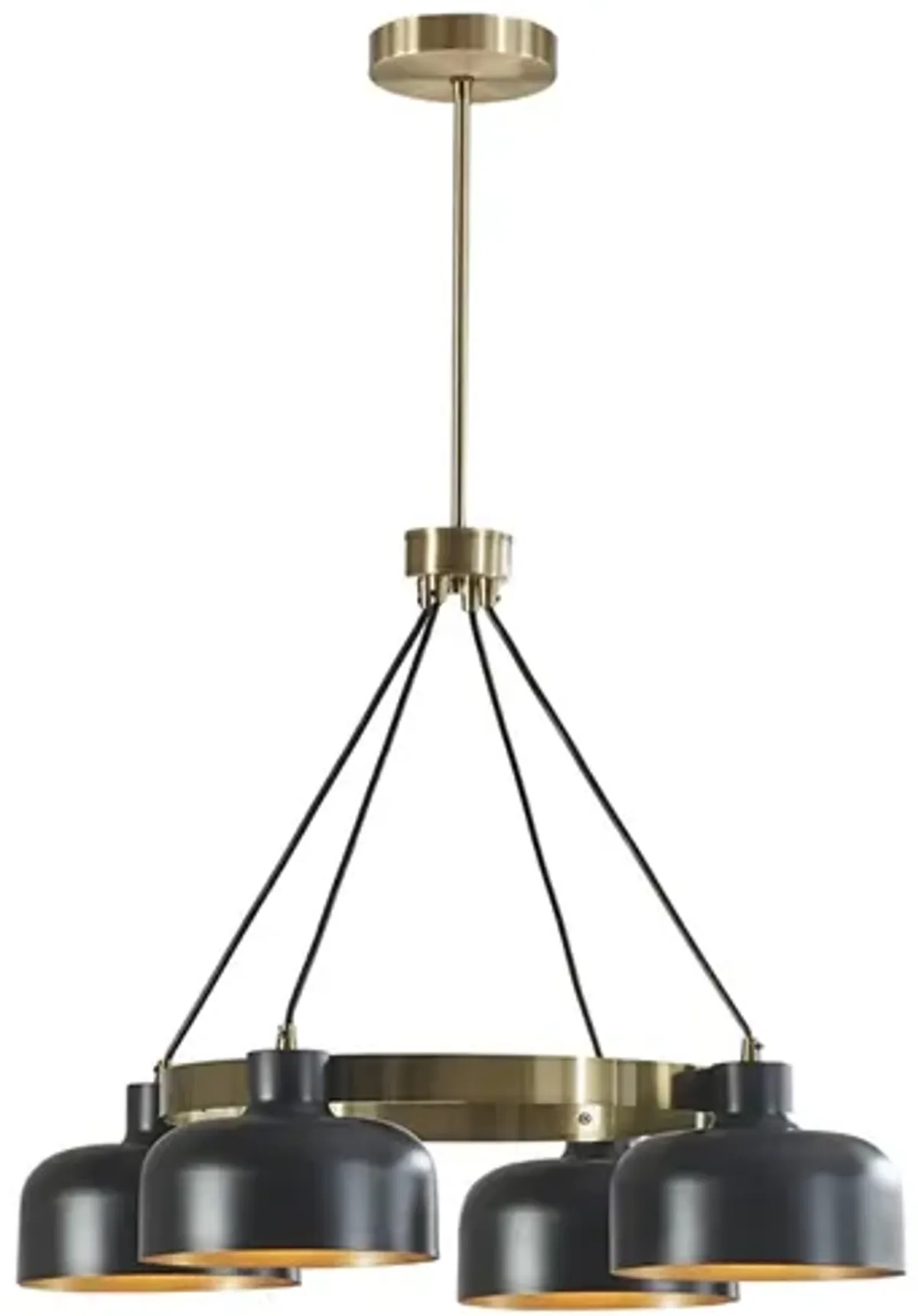 INK+IVY Abbott Black/Gold 4-Light Metal Shade Chandelier