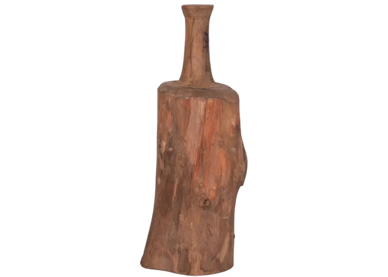 18" Reclaimed Wood Bottle Object, Brown