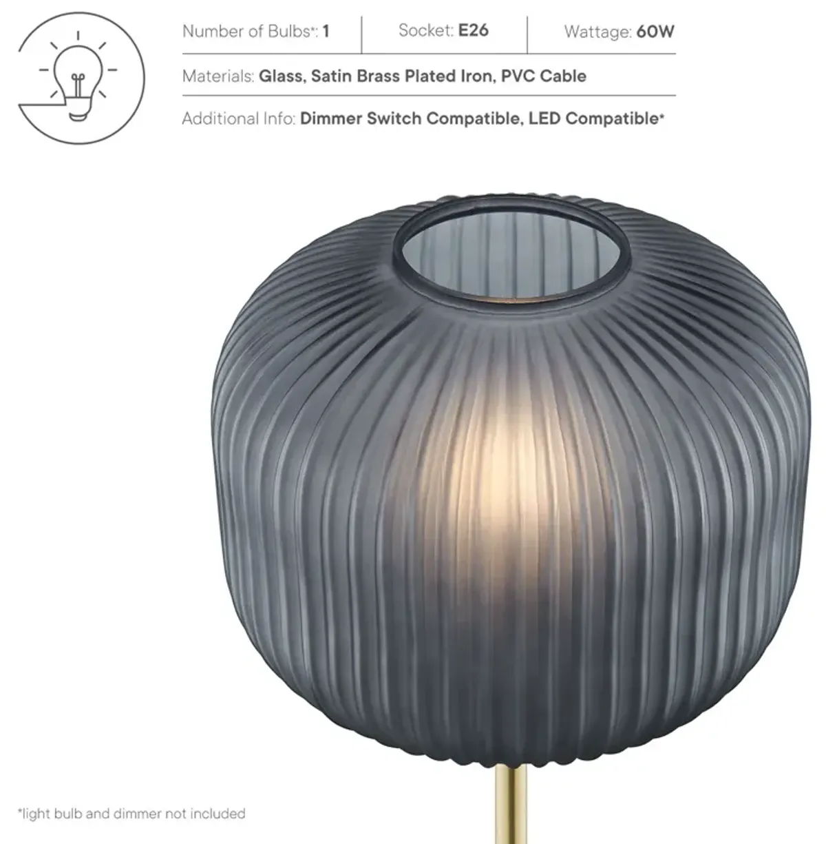 Reprise Glass Sphere Glass and Metal Floor Lamp