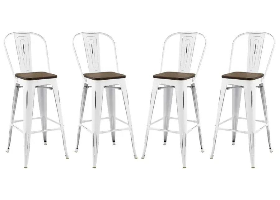 Promenade Bar Stool Metal Set of 4