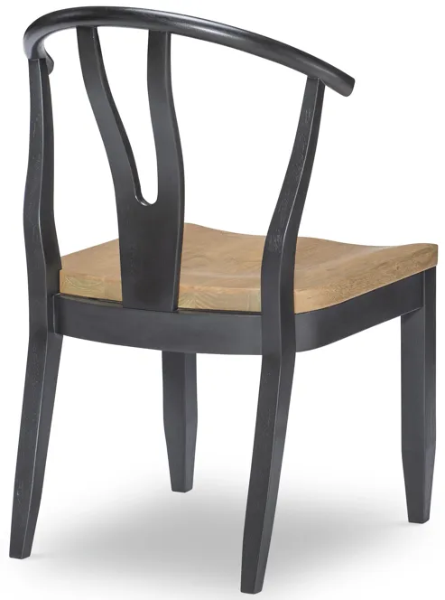 Franklin Side Chair Wishbone Back With Wood Seat (Black)