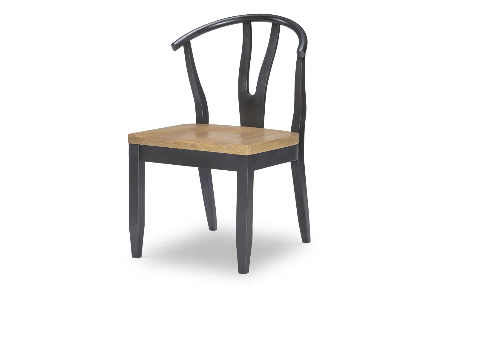 Franklin Side Chair Wishbone Back With Wood Seat (Black)