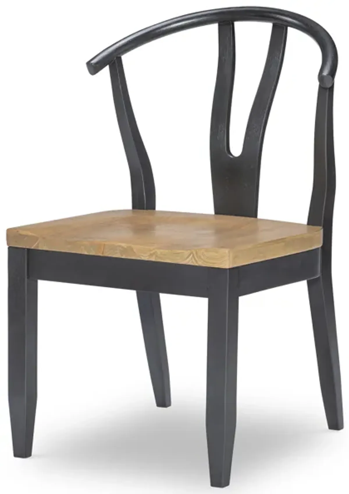 Franklin Side Chair Wishbone Back With Wood Seat (Black)