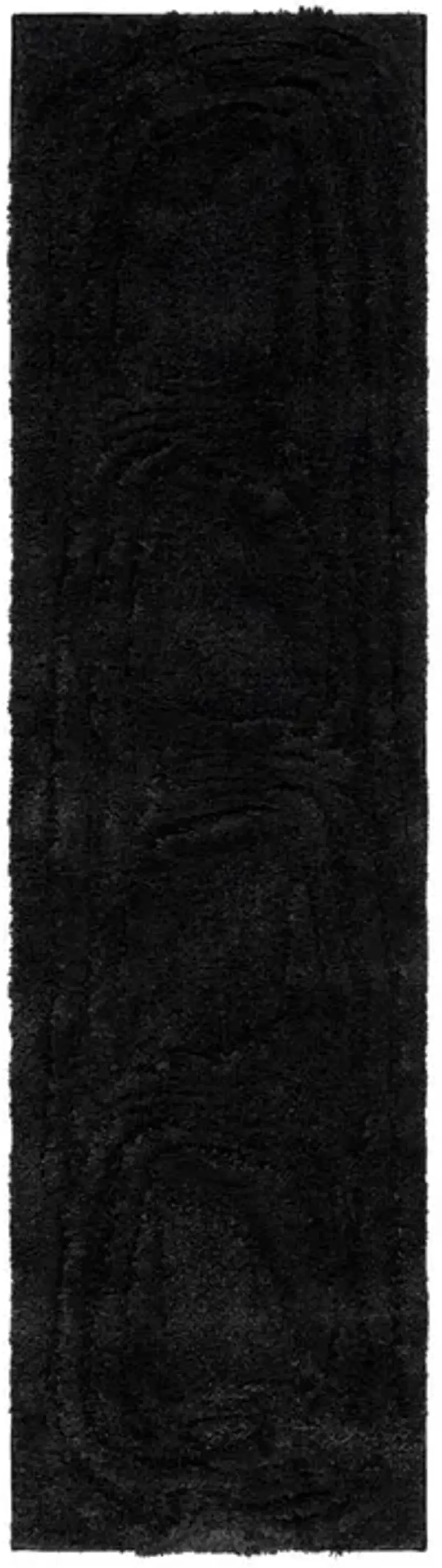 HI-LO SHAG 214 Black 2'-2' X 8' Runner Rug