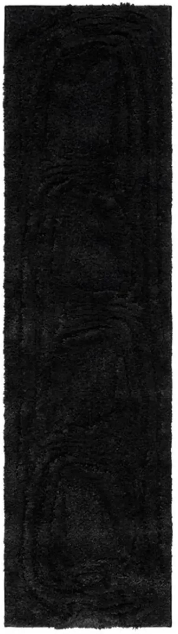 HI-LO SHAG 214 Black 2'-2' X 8' Runner Rug