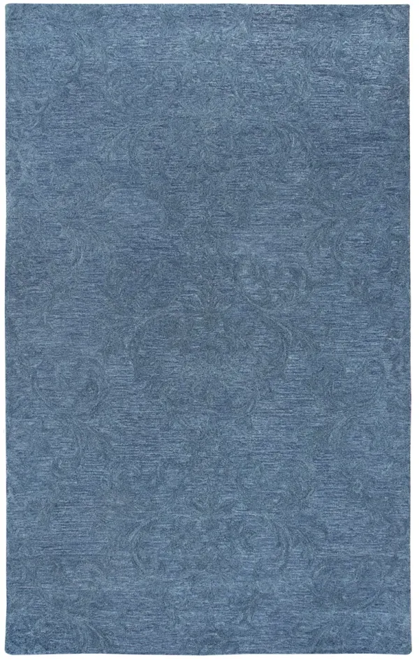 Fifth Avenue Blue Damask Wool 10' x 13' Rectangle Rug