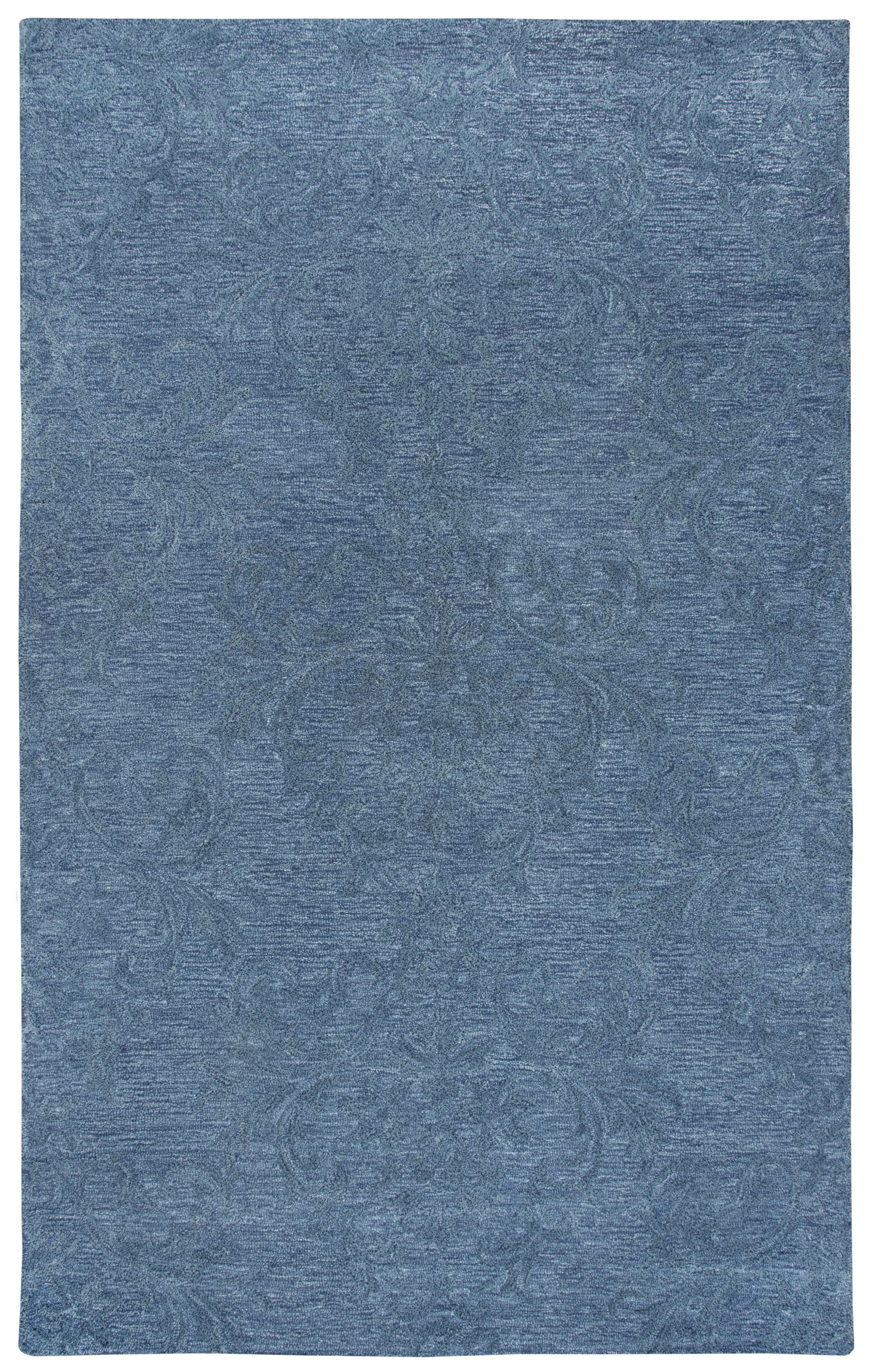 Fifth Avenue Blue Damask Wool 10' x 13' Rectangle Rug