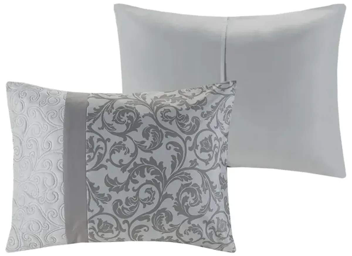 510 Design Ramsey Grey Embroidered 8 Piece Comforter Set