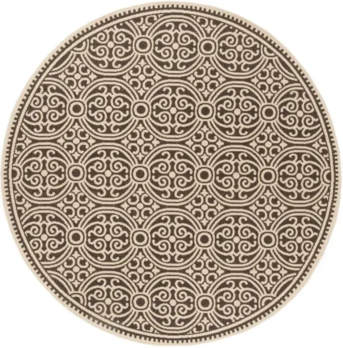 LINDEN 134 Collection LND134U-6R Creme / Brown 6'-7" X 6'-7" Round