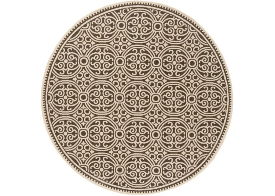 LINDEN 134 Collection LND134U-6R Creme / Brown 6'-7" X 6'-7" Round