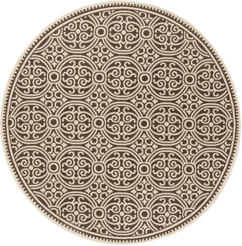 LINDEN 134 Collection LND134U-6R Creme / Brown 6'-7" X 6'-7" Round