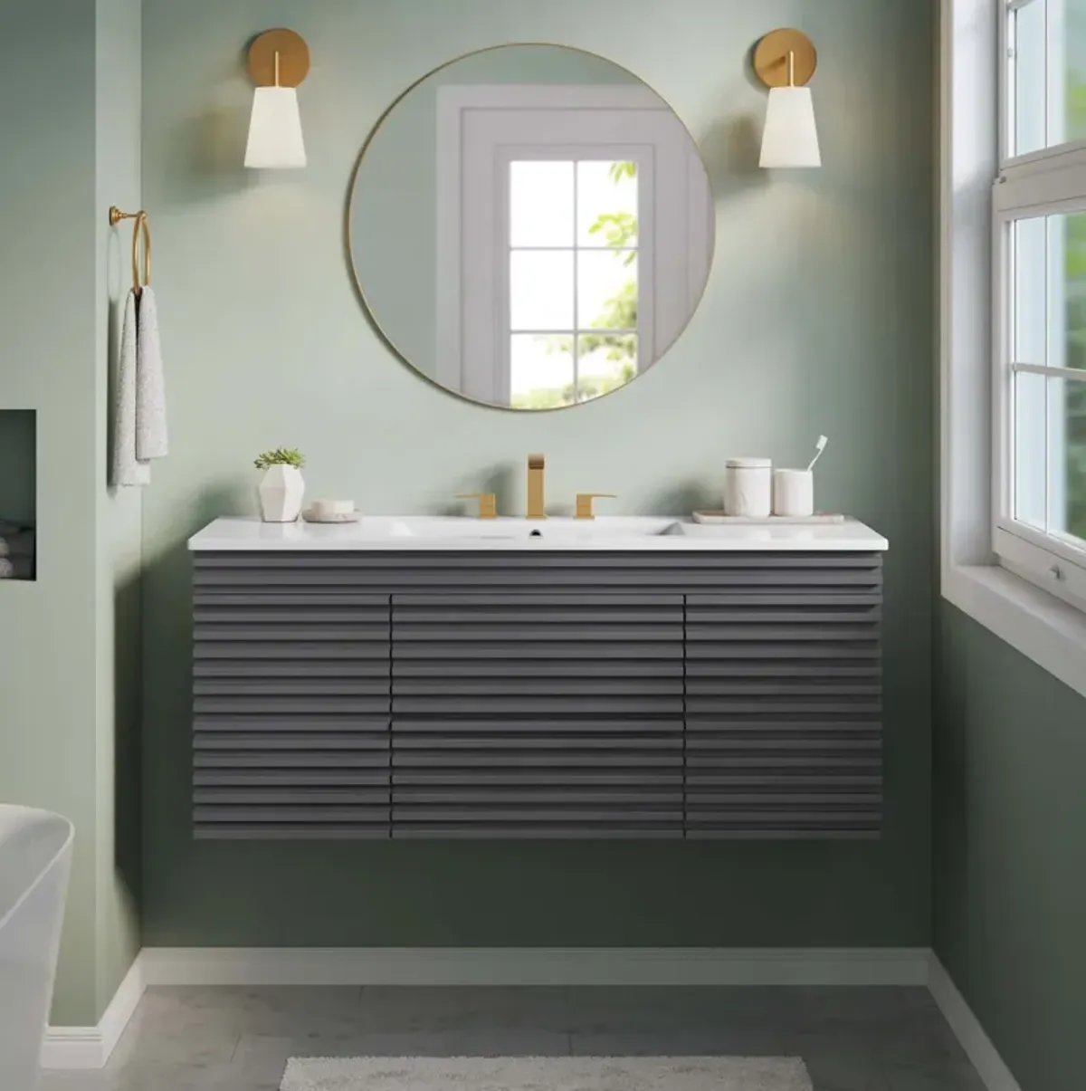 Render 48" Wall-Mount Bathroom Vanity