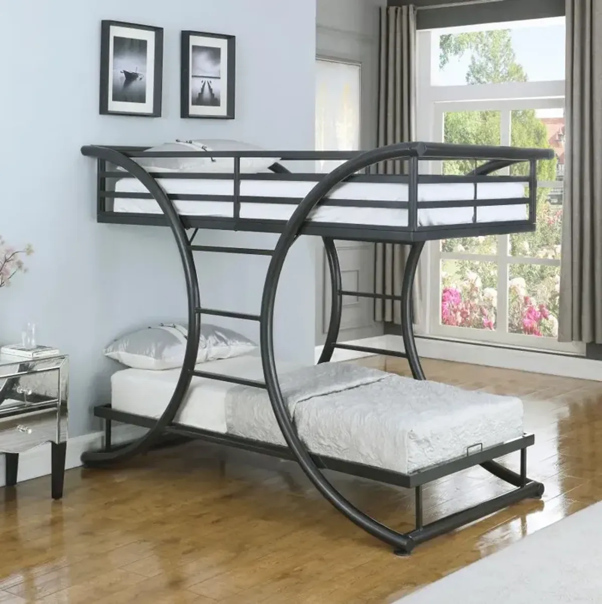 Stephan Twin Over Twin Bunk Bed Gunmetal