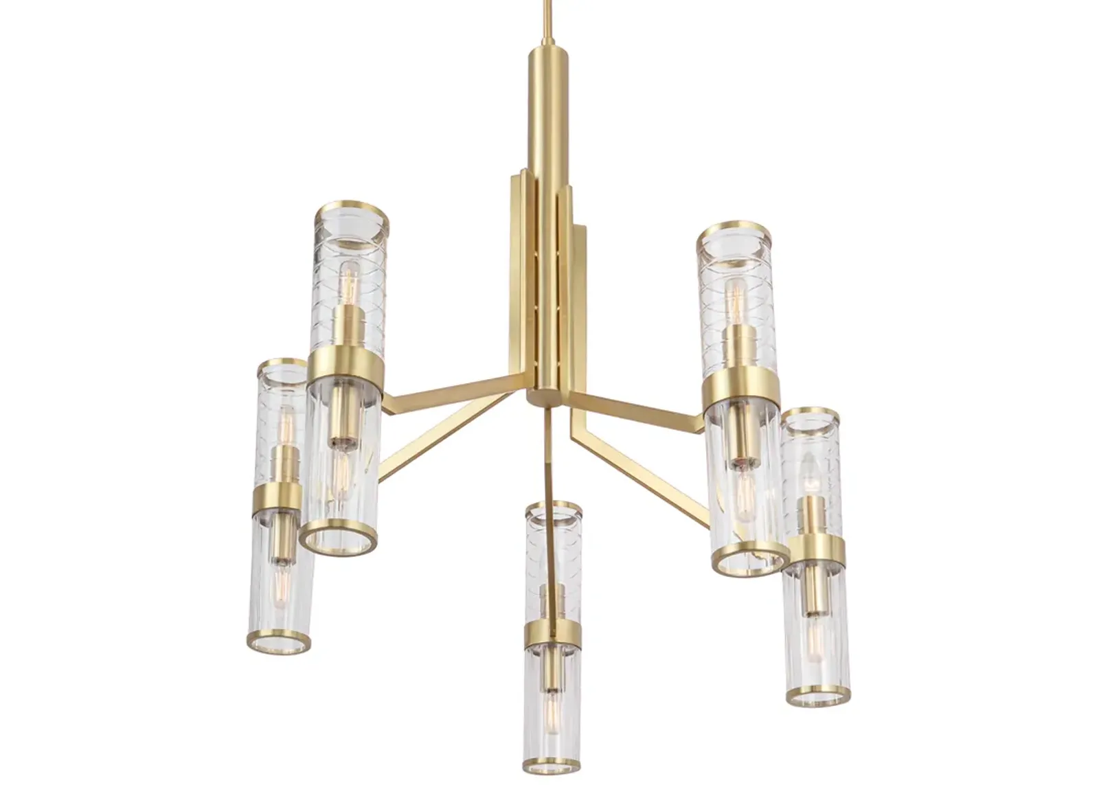 Stripe Chandelier - Satin Brass