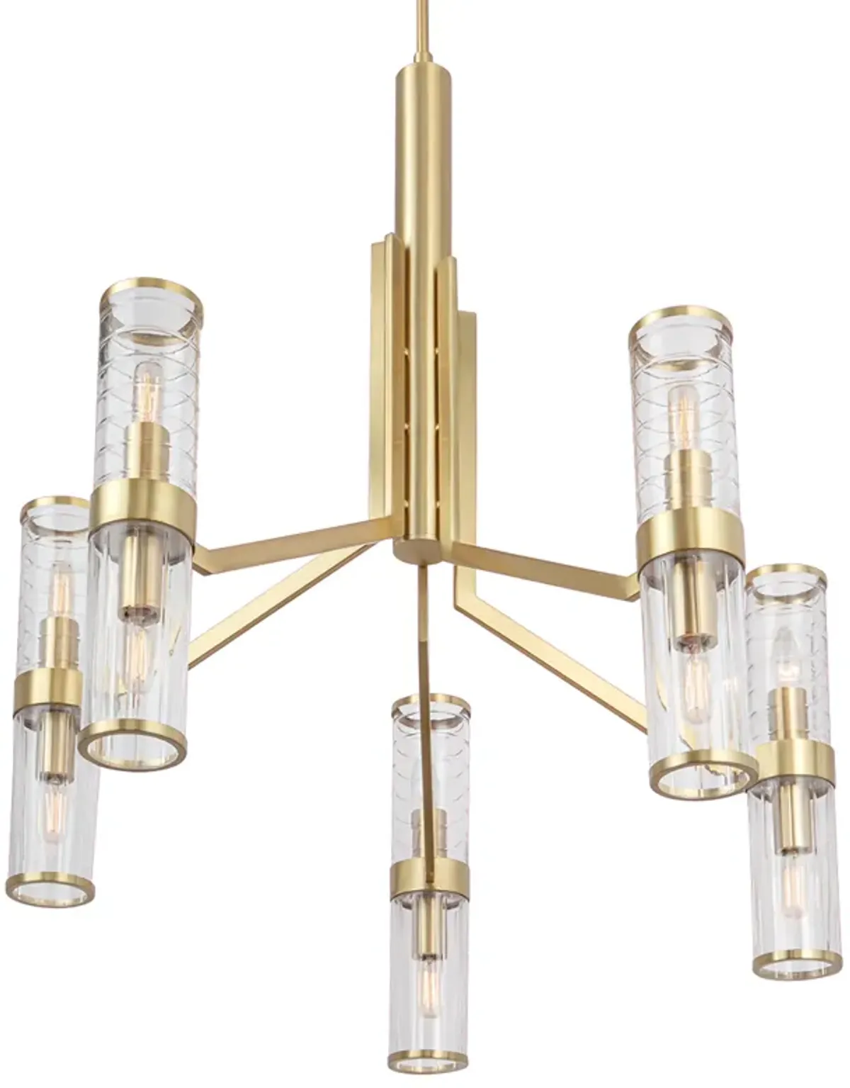 Stripe Chandelier - Satin Brass