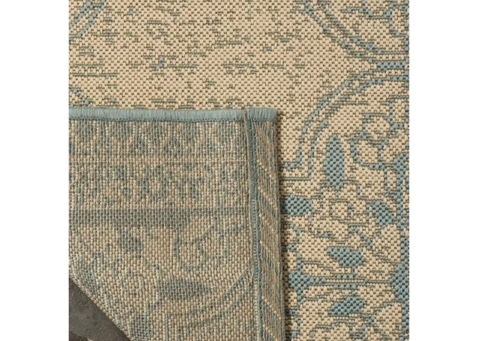 LINDEN 174 Collection LND174K-8 Aqua / Cream 8' X 10'