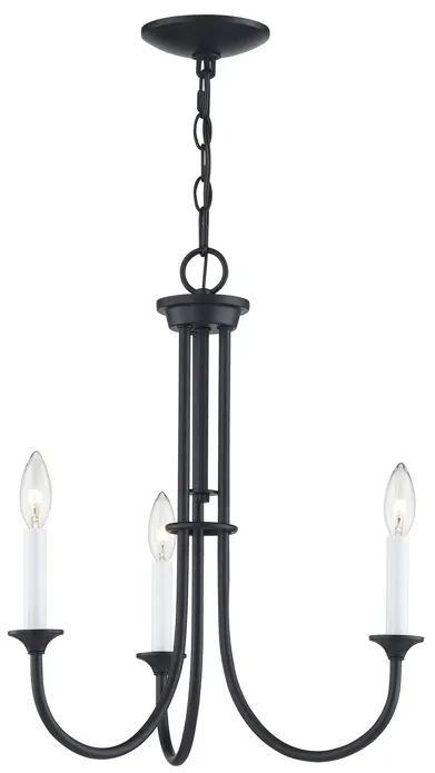 Meadowview 18'' Wide 3-Light Chandelier - Matte Black