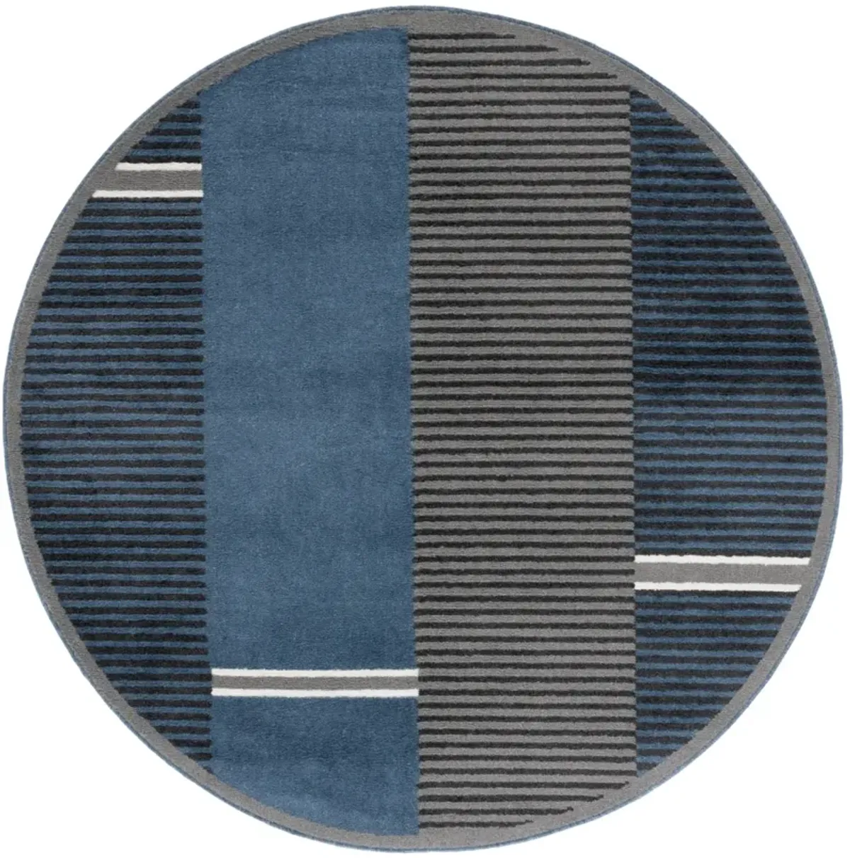 PYRAMID 234 NAVY  6'-7' x 6'-7' Round Round Rug