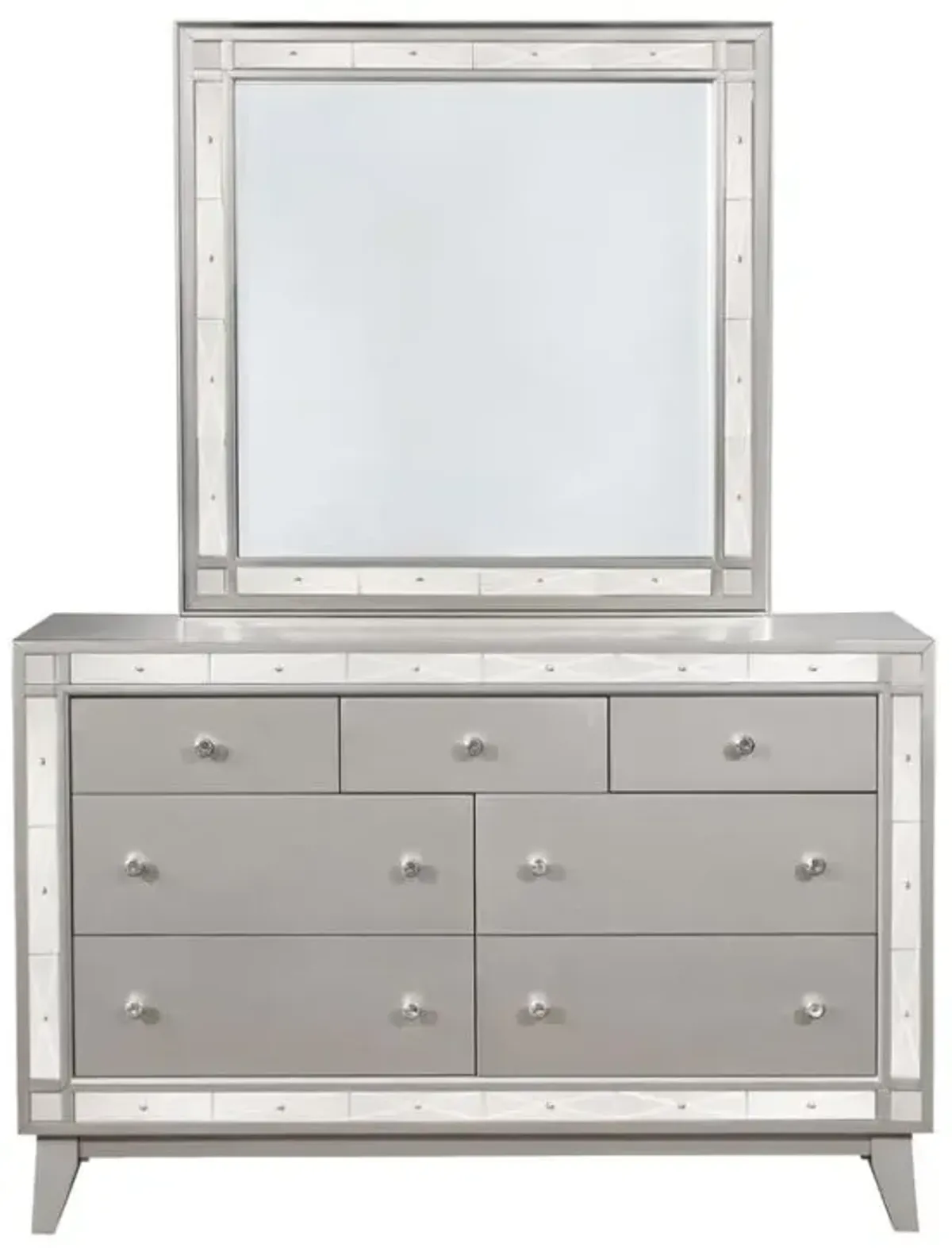 Leighton Beveled Dresser Mirror Metallic Mercury