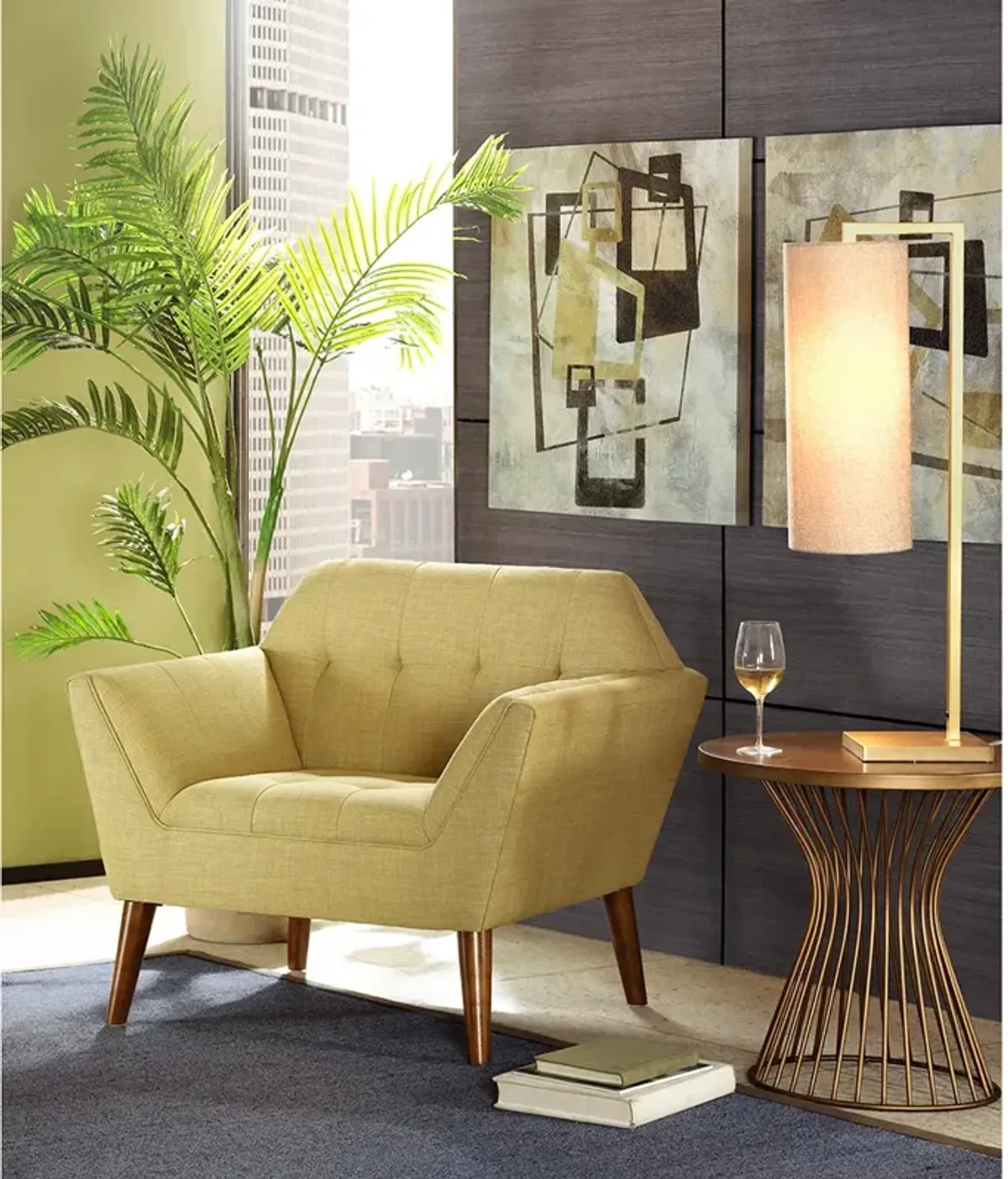 INK+IVY Newport Pale Green Lounge Chair