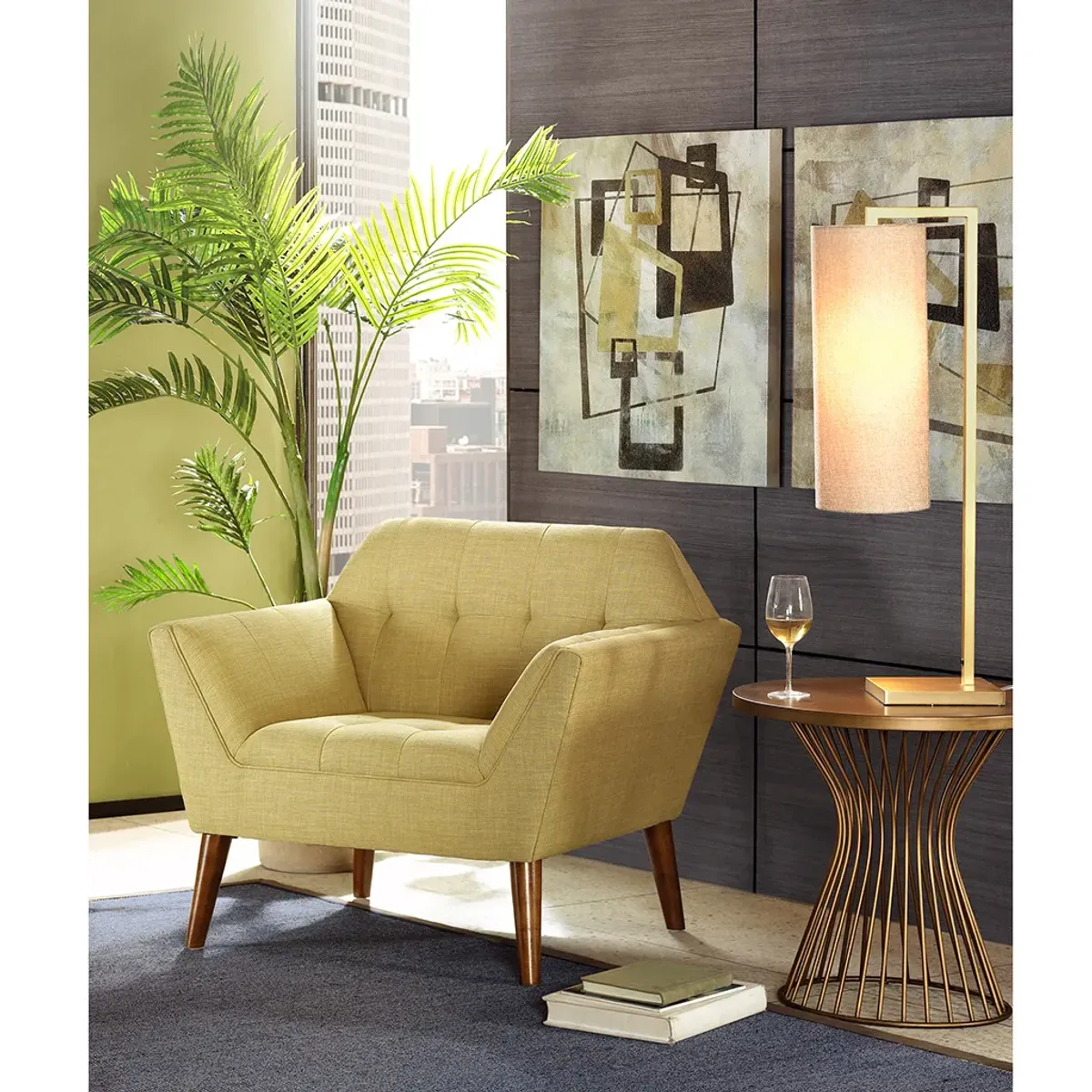 INK+IVY Newport Pale Green Lounge Chair