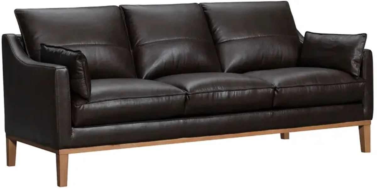 Pompeii 87" Dark Brown Leather Sofa