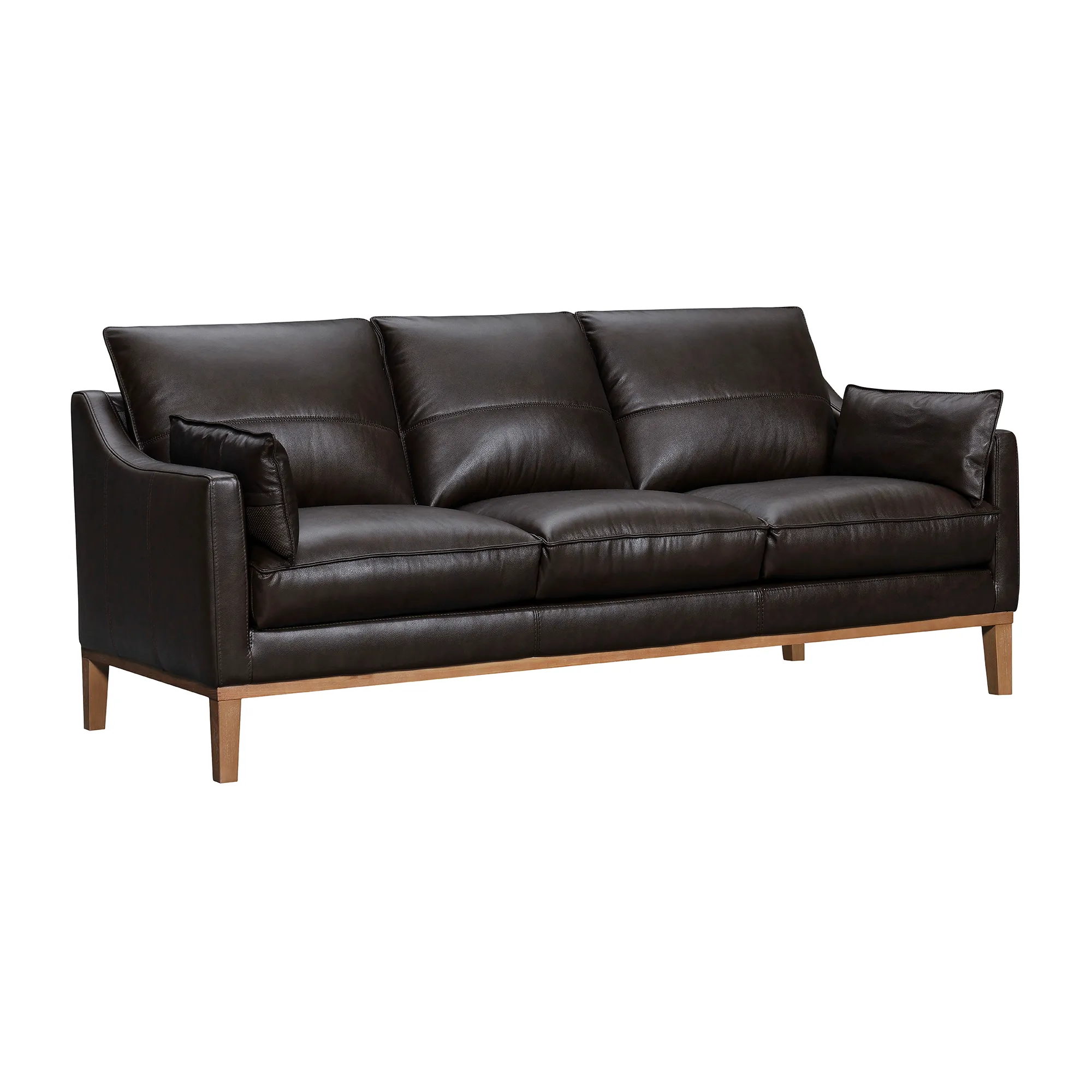 Pompeii 87" Dark Brown Leather Sofa