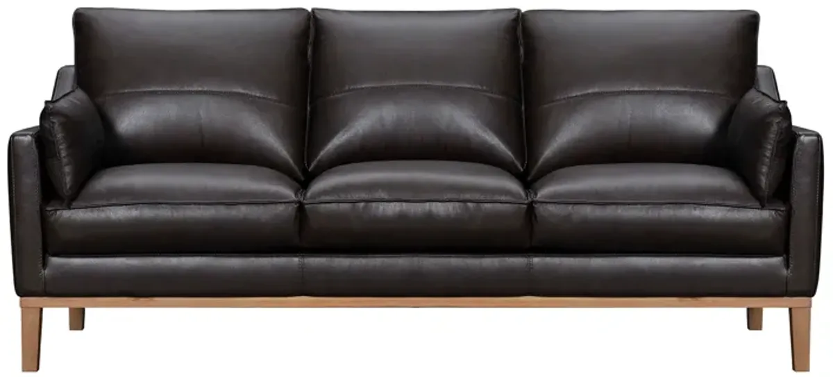 Pompeii 87" Dark Brown Leather Sofa