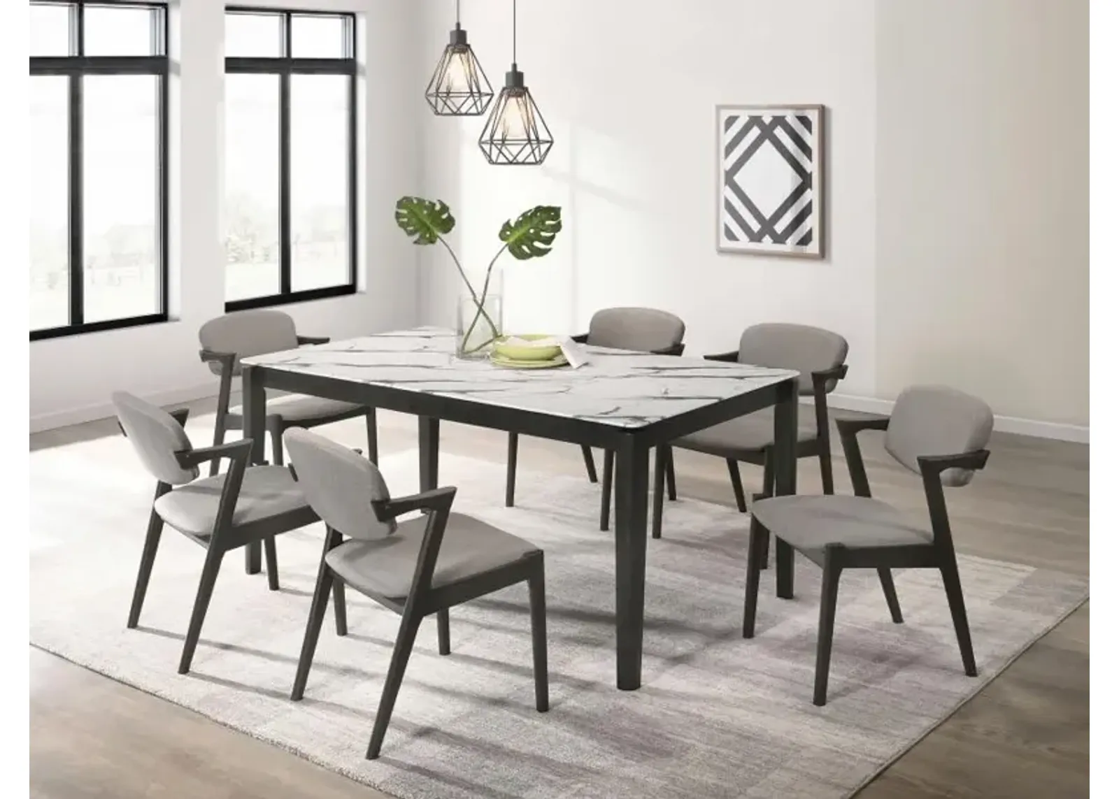 Stevie 5-piece Rectangular Dining Set White and Black