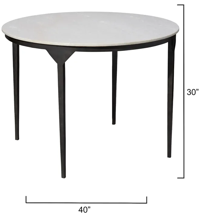 Dante Marble and Metal Dining Table