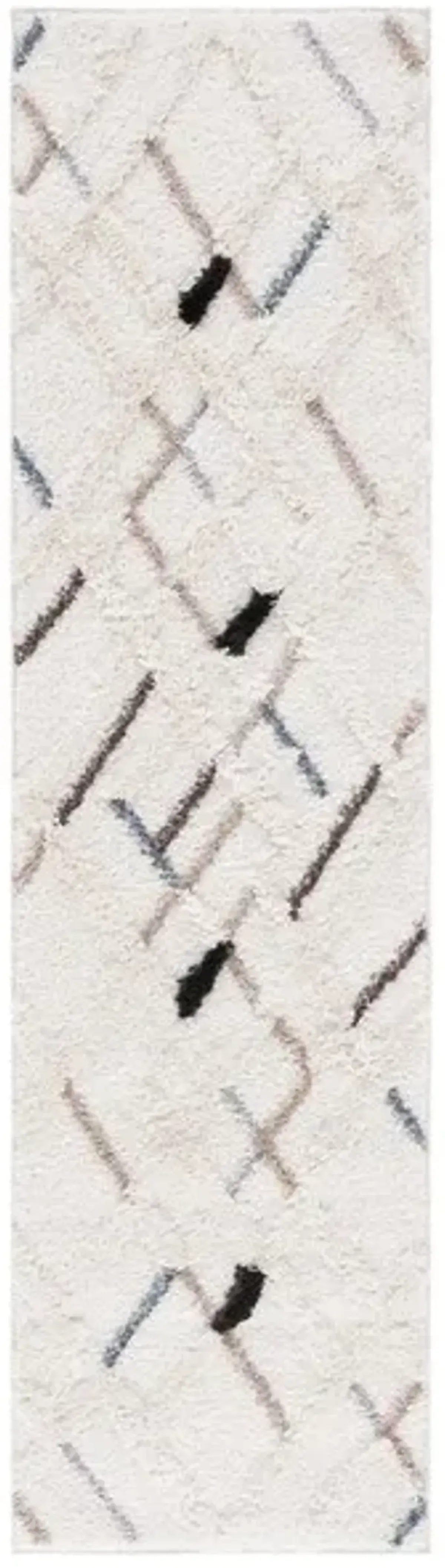 HI-LO SHAG 210 Beige 2'-2' X 8' Runner Rug