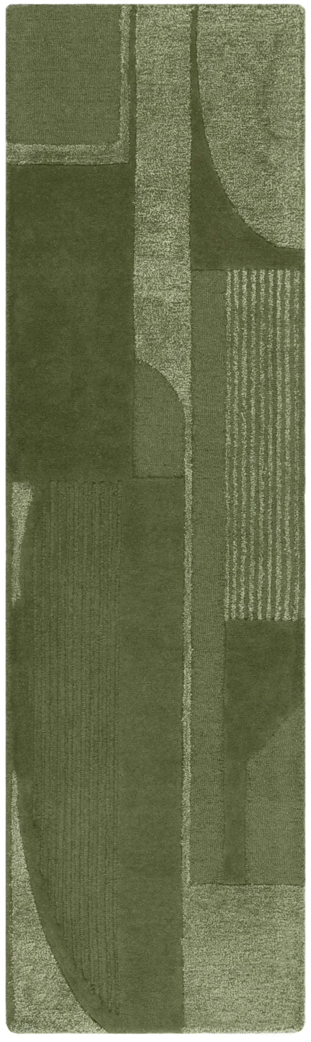 FIFTH AVENUE 251 GREEN 2'-3' x 8' Runner Rug