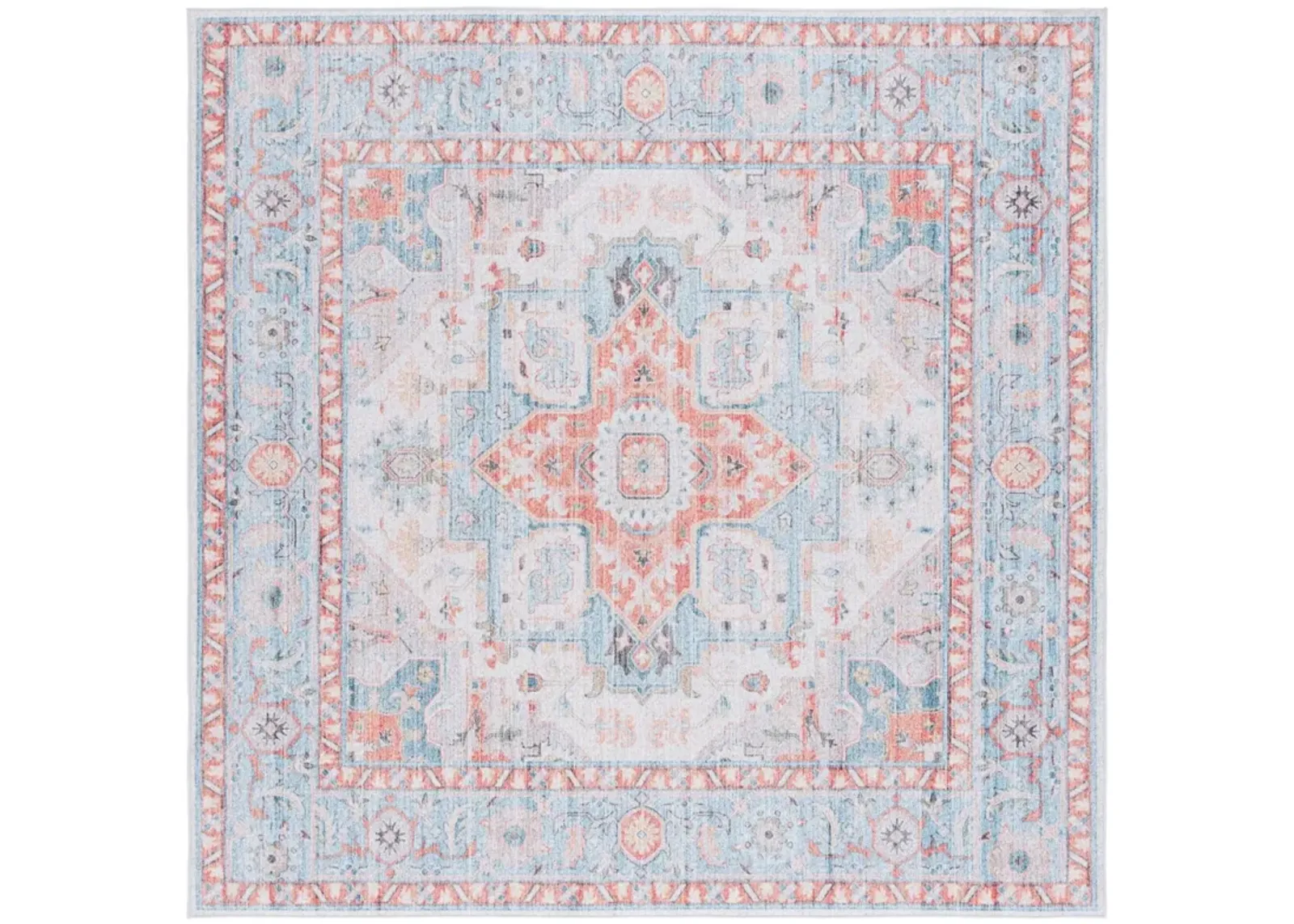 TUCSON 913 TURQUOISE  6' x 6' Square Square Rug