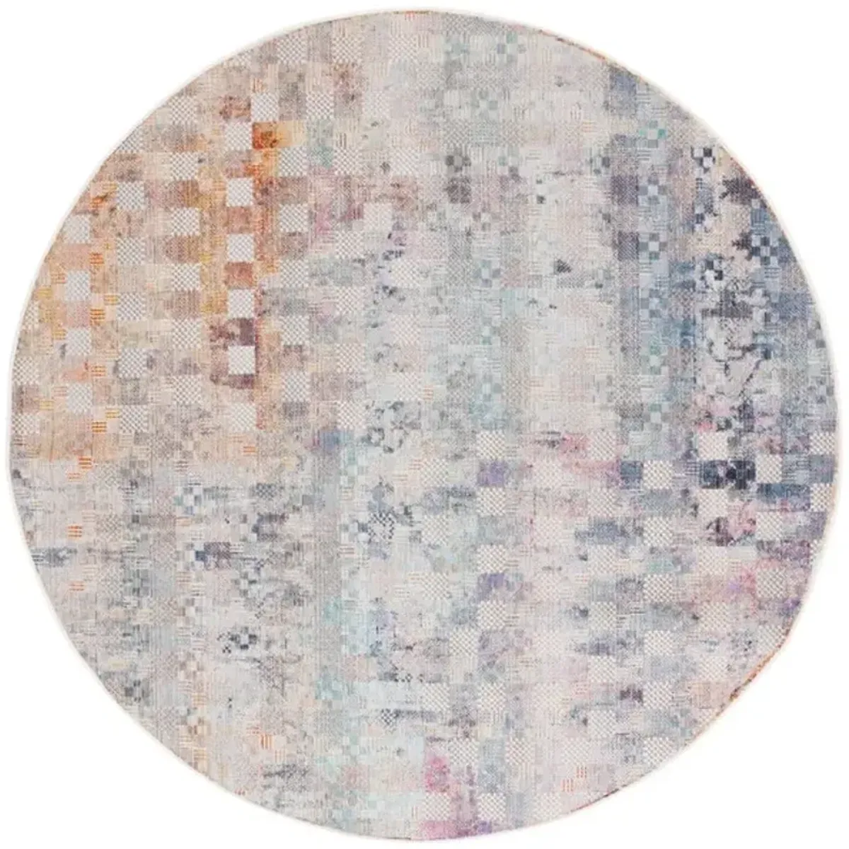 RAINBOW 662 Multi  6'-7' X 6'-7' Round Round Rug