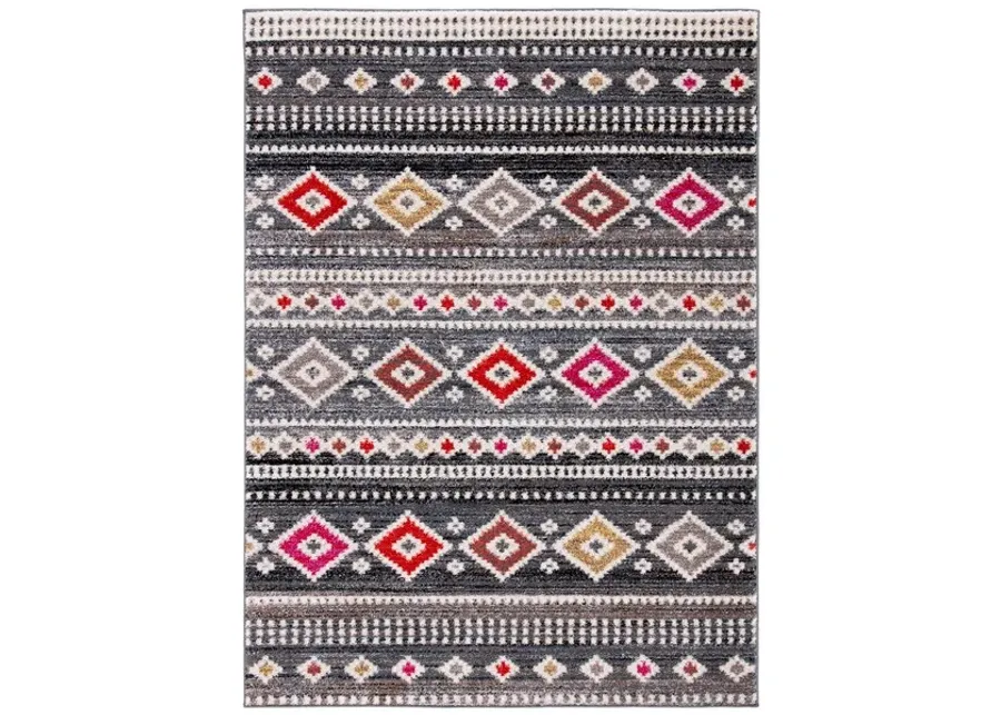 ADIRONDACK Contemporary Grey / Ivory 5'-1" X 7'-6" Powerloomed Rug