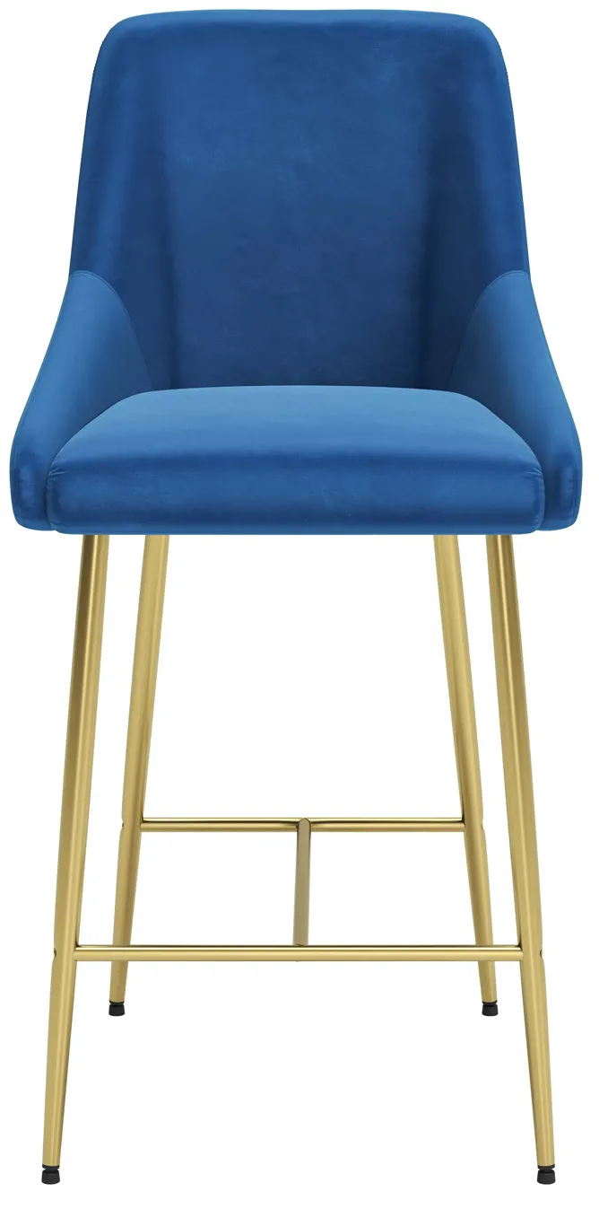 Madelaine Counter Stool Navy Blue & Gold