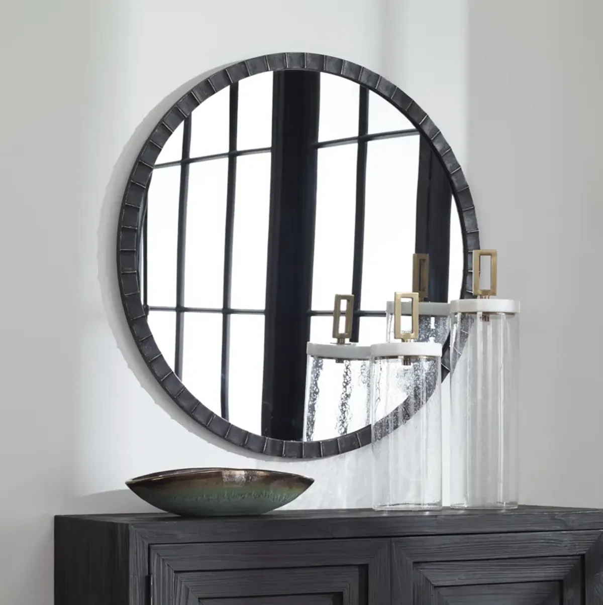 Dandridge Round Industrial Mirror