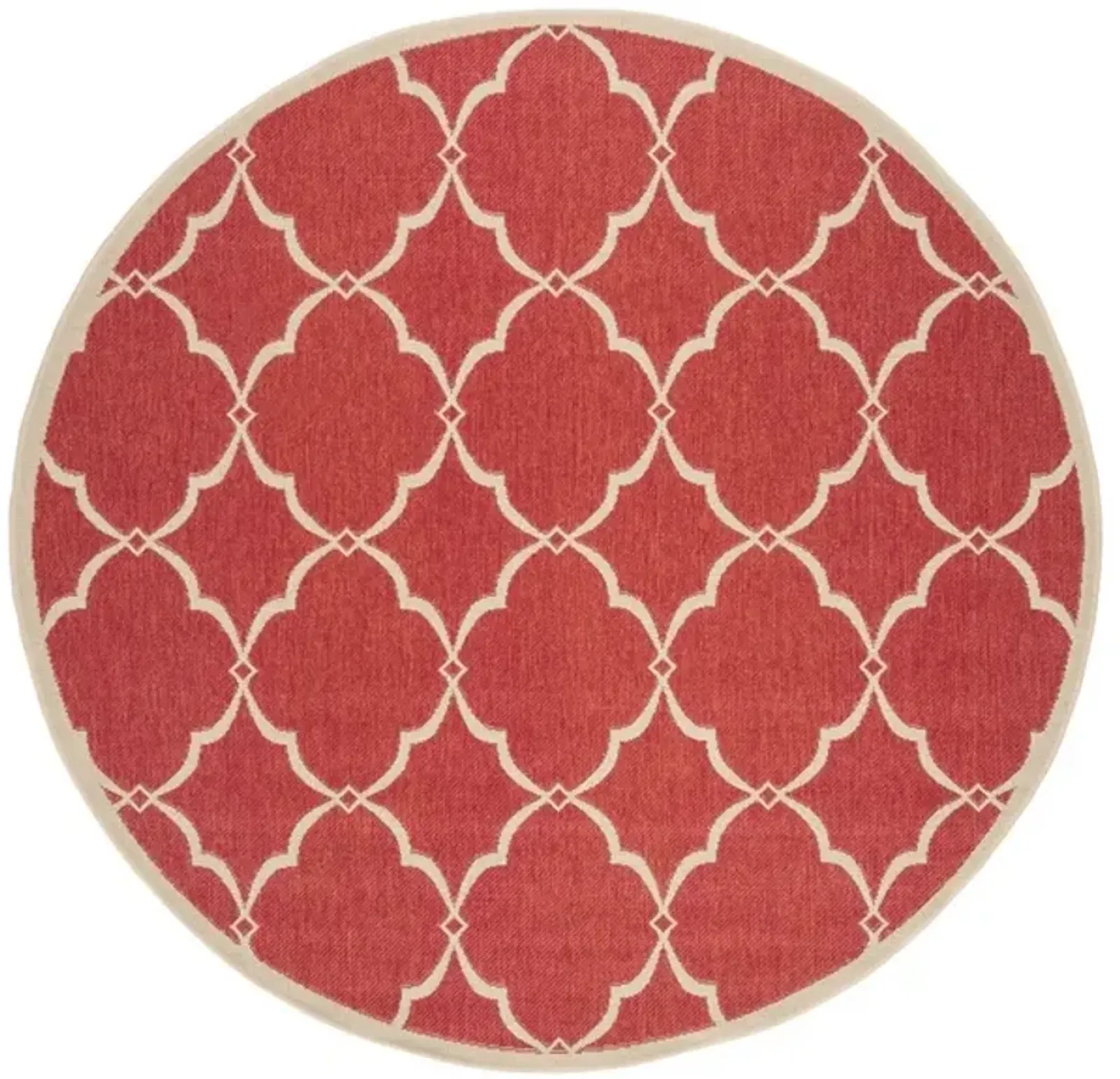 Safavieh BEACH HOUSE Collection BHS125Q-6R Red / Creme 6'-7" X 6'-7" Round