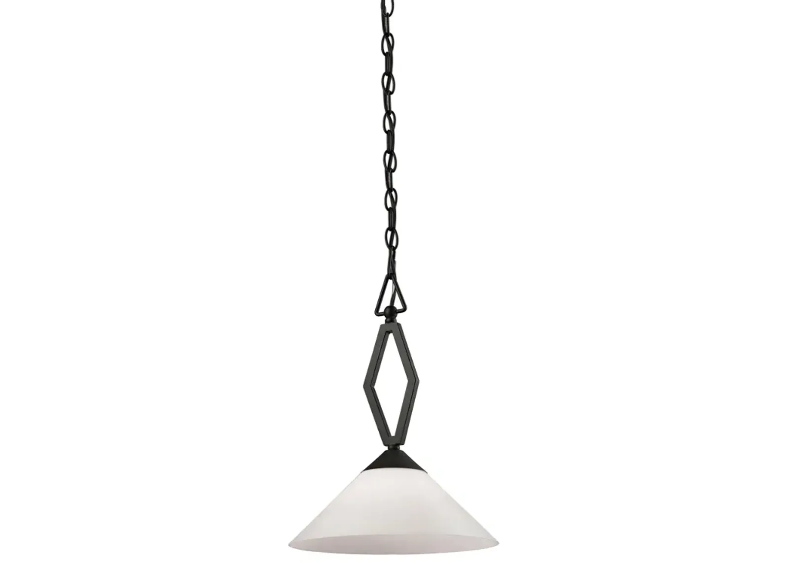 Tribecca 1-Light Mini Pendant in Oil Rubbed Bronze with White Glass