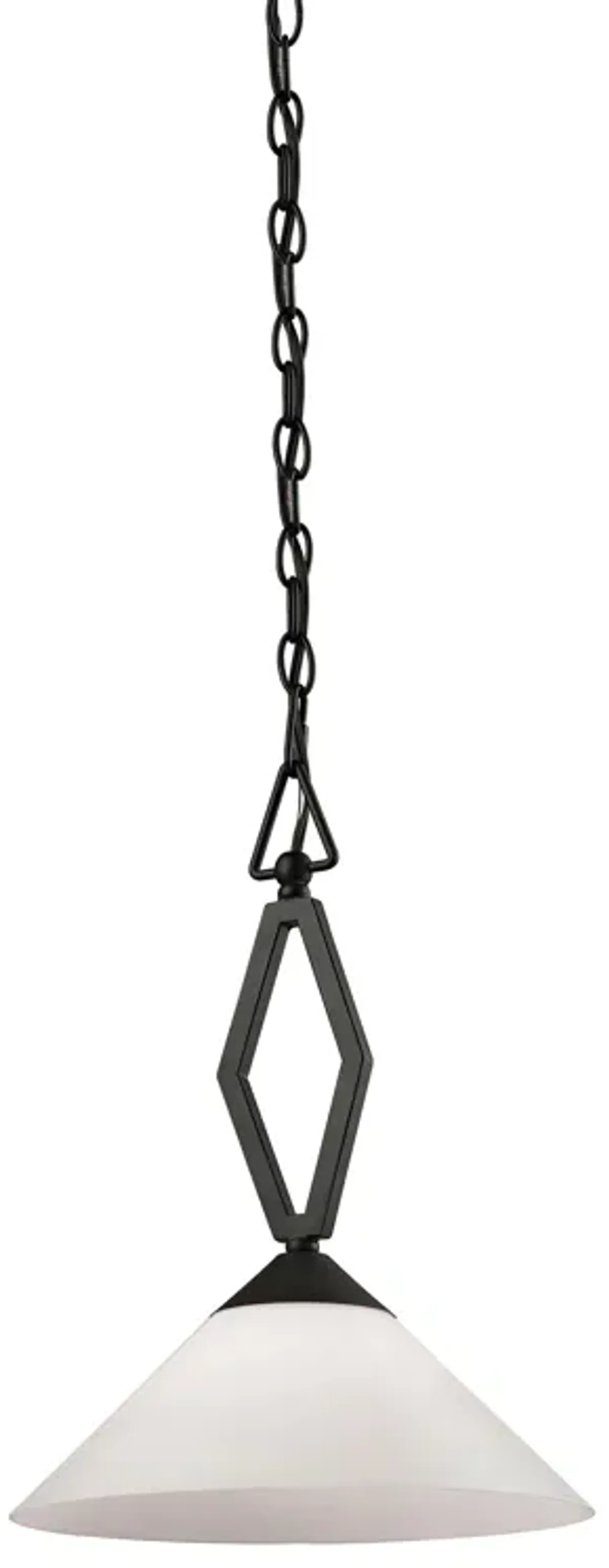 Tribecca 1-Light Mini Pendant in Oil Rubbed Bronze with White Glass