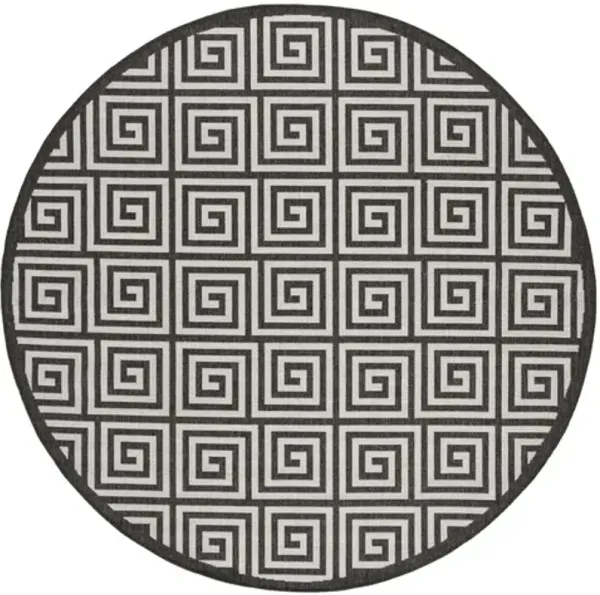 LINDEN 129 Collection LND129A-6R Light Grey / Charcoal 6'-7" X 6'-7" Round