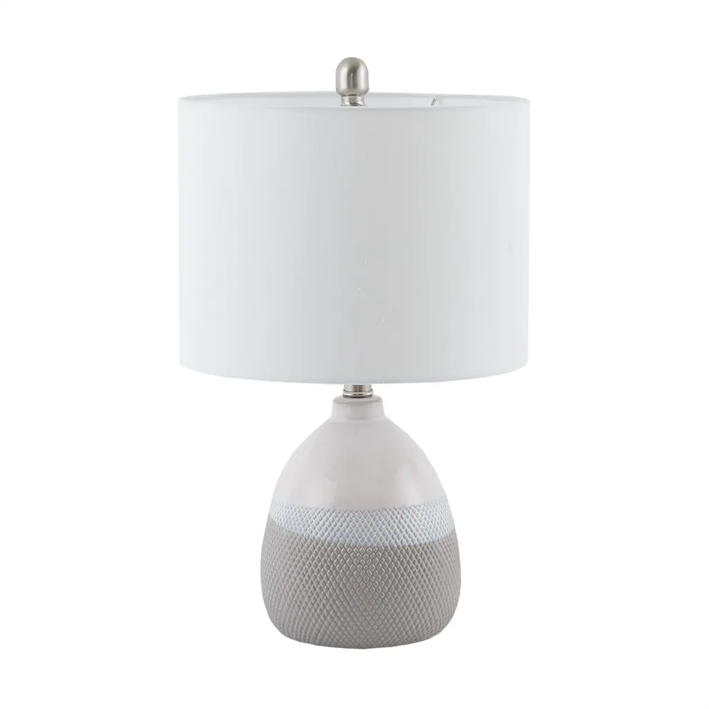 510 Design Driggs Ivory/Grey Ceramic Textured Table Lamp