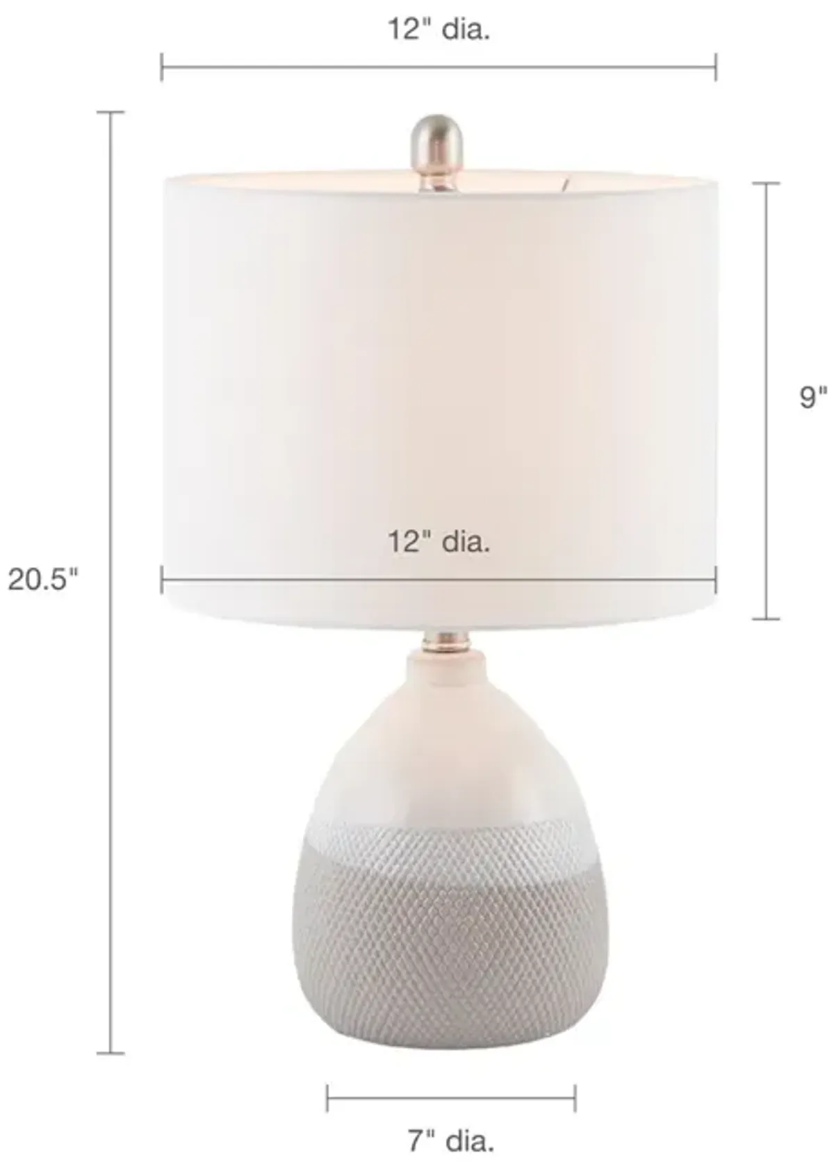 510 Design Driggs Ivory/Grey Ceramic Textured Table Lamp