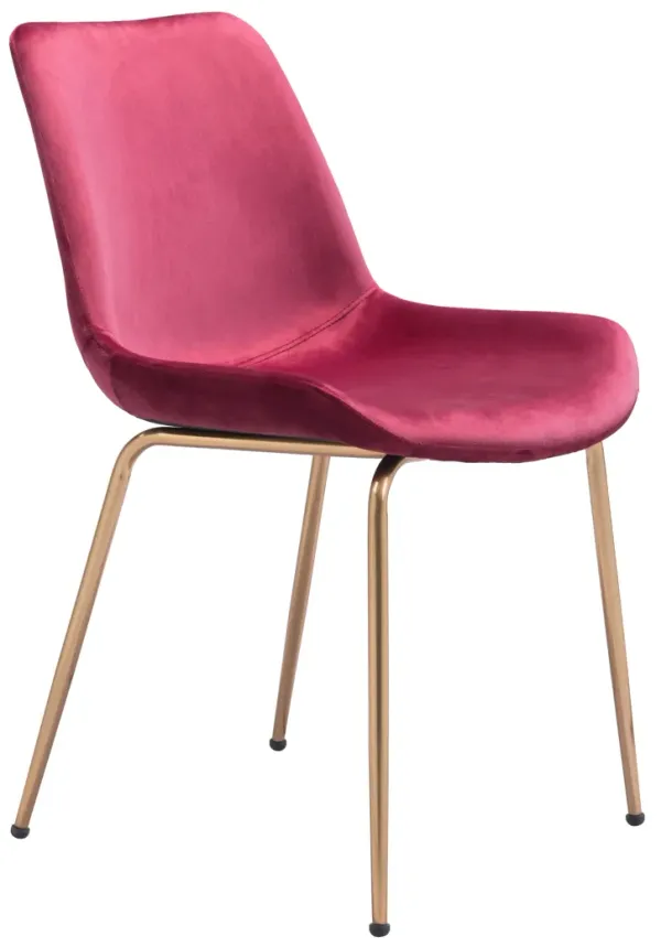 Tony Dining Chair (Set of 2) Red & Gold