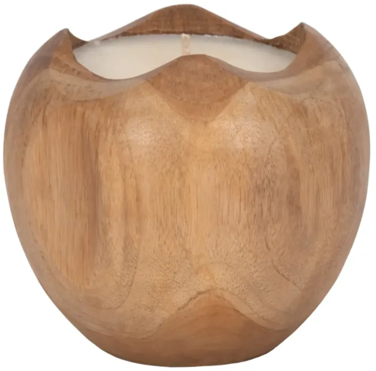 Teak, 8" Round Candle, Natural